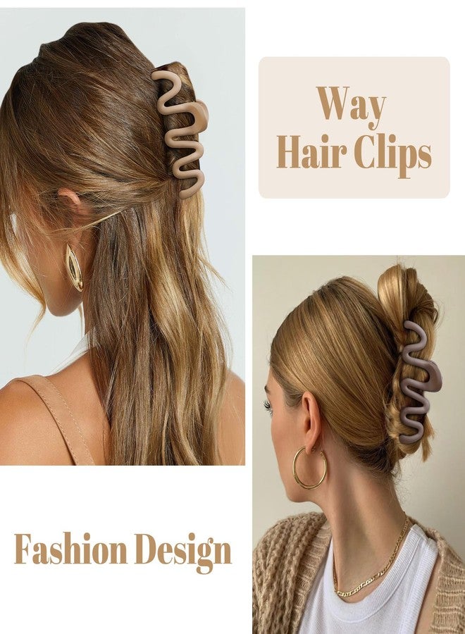TEBIEKOY 4Pcs Claw Clips for Women Wavy Hair Clips for Thick Hair Non Slip Hair Clip Claw for Women's Hair Cute Hair Accessories - Image 5